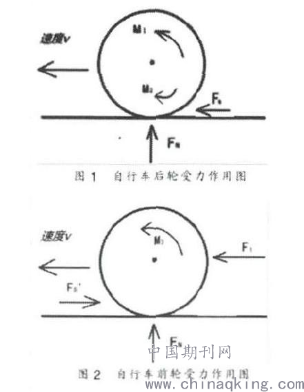 山地车的两个轮子在行驶过程中的转动方向是一致的,两个轮子的受力